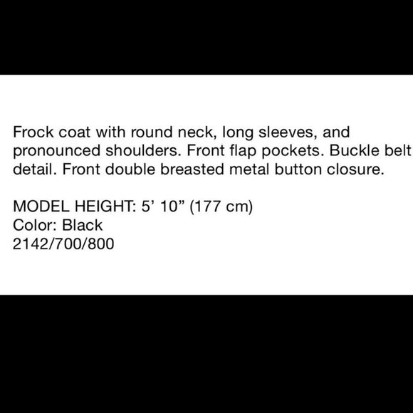 Zara Belted Gold Button Frock Coat NWT - Picture 10 of 11